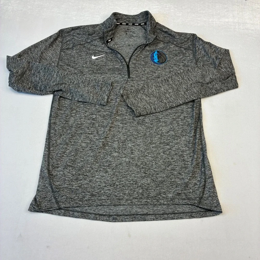 Nike Quarter Zip Pullover Mens Large Grey Dallas Mavericks Dri-FIT Space Dye NBA